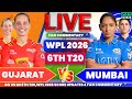 🔴Mi vs Gg 6th T20 WPL 2026 | Mumbai Indians vs Gujarat Giants Live Cricket Score &amp; Fan Commentary