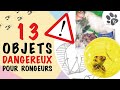 13 objets dangereux pour rongeurs souris hamster gerbille rat octodon