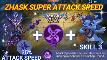 ZHASK CELESTIAL ASSASSIN + COMMANDER PAO ( SKILL 3 ) | ZHASK SUPER ATTACK SPEED | MAGIC CHESS