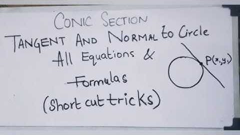 Tangent and normal to circle equations and tricks to solve mcqs. Part 1 ( conic section)