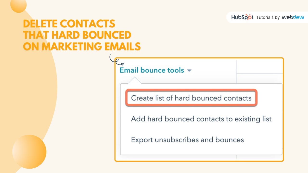 How to delete contacts who hard bounced on a marketing email.