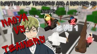 NAOYA VERSUS A FULL SERVER OF TEAMERS | JUJUTSU SHENANIGANS ROBLOX