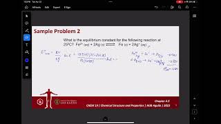 4.3.2 Redox Properties-Sample Problems Electrochemical Potential
