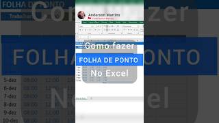 ⏱️Como Fazer Planilha de Folha de Ponto no Excel