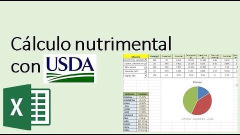 Cálculo nutrimental con USDA en Excel