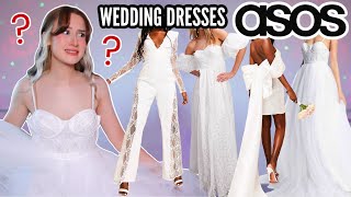 Trying On WEDDING DRESSES For The First Time... + FIANCE RATES THEM!