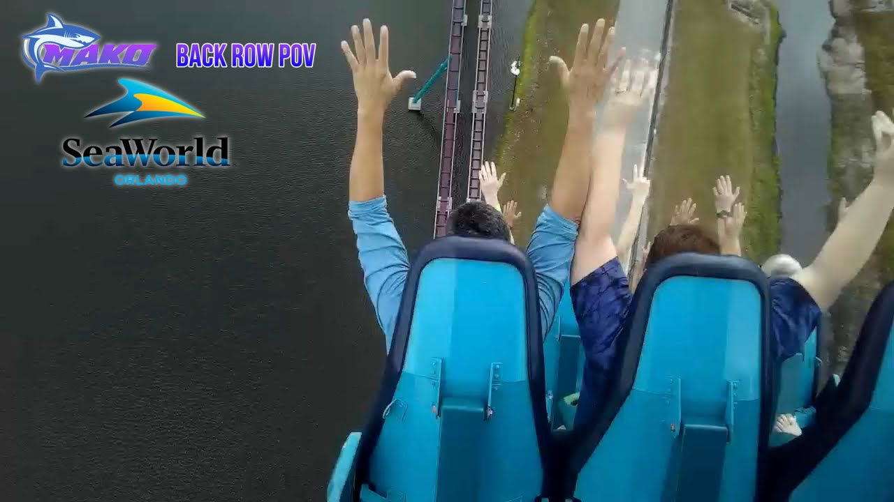 Mako Hyper Roller Coaster Back Row POV November 2024 - SeaWorld Orlando - Orlando, FL