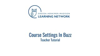 Course Settings in Buzz