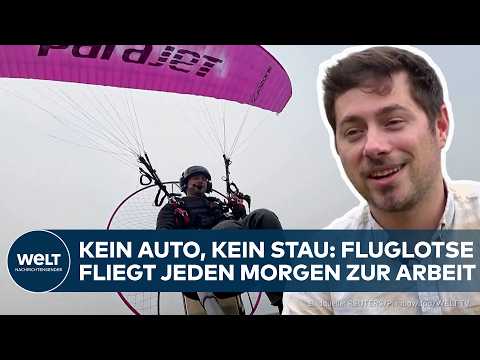 COMMUTING BY PARAGLIDER: Air traffic controller from Colorado lands right at the airfield