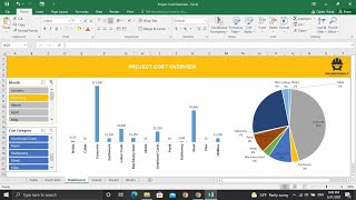 Project Cost Dashboard using Pivot Tables and Slicers in Ms. Excel