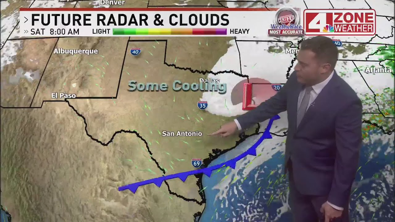 Weak front arrives early Saturday morning