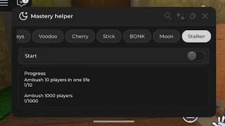 Roblox Slap Battles- Mastery Helper Stalker