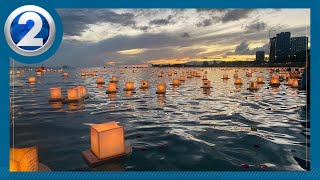 Lantern Floating ceremony preparations underway at Ala Moana Beach Park