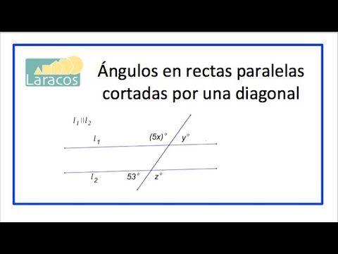 Angulos en rectas paralelas con una transversal (ejemplo 2) - YouTube