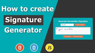 How to create Signature Generator | JavaScript | CSS3
