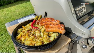 ЖАРЕНАЯ КАРТОШКА ПО НЕМЕЦКИ! / в газовом гриле / WEBER Genesis II
