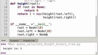 Interview Questions - Calculate the height of a binary tree using Python