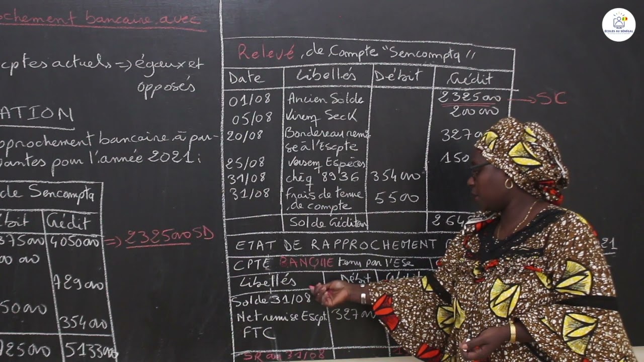 Cours - Seconde STEG - Comptabilité : Le rapprochement bancaire / Suite 4 / Mme Diop