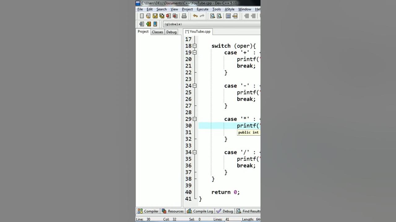 Simple calculator using C programming Part 2 - YouTube