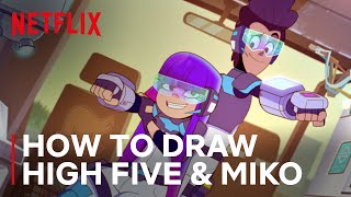 How To Draw High Five & Miko From Glitch Techs Netflix After School