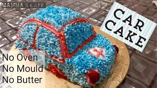 Car cake#Toy car cake#Homemade car cake|Theme cake |Birthday cake |No oven cake|no mould carcake