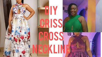 Diy criss cross neckline dress | HOW to make a Halter Top | Halter neck design | Diy dress