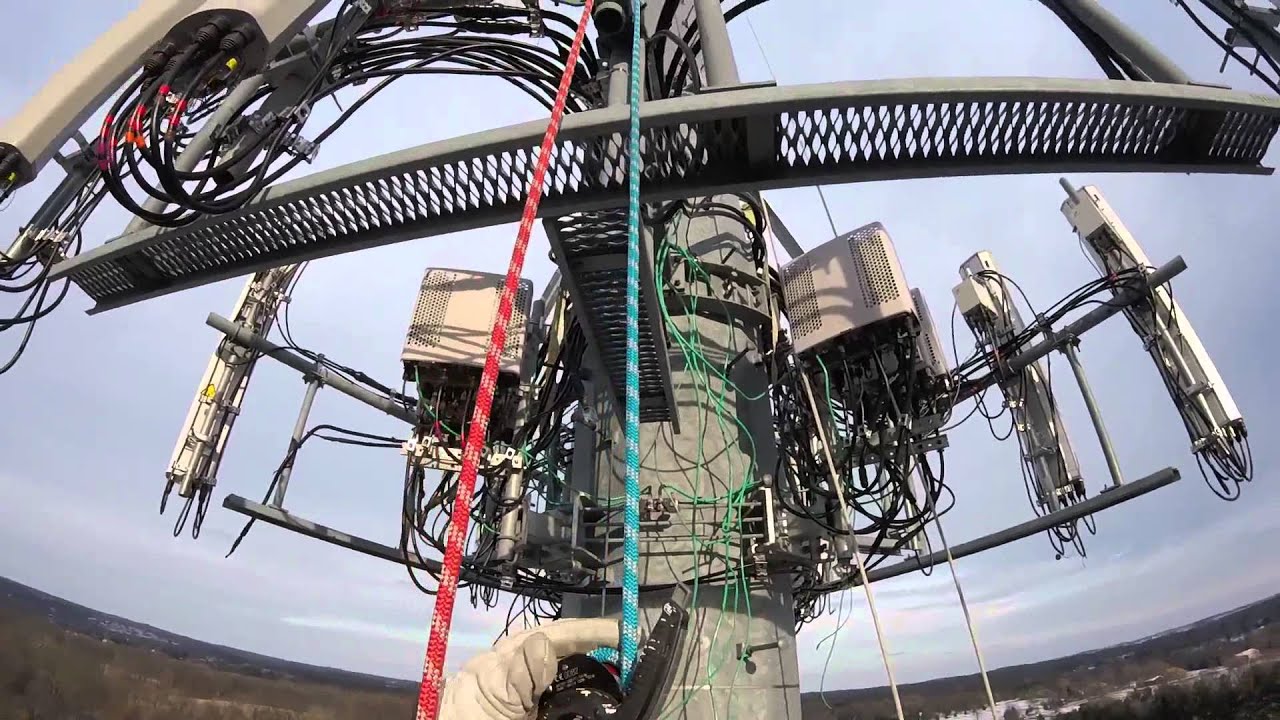 Cell Tower Climber Repelling on Ropes YouTube