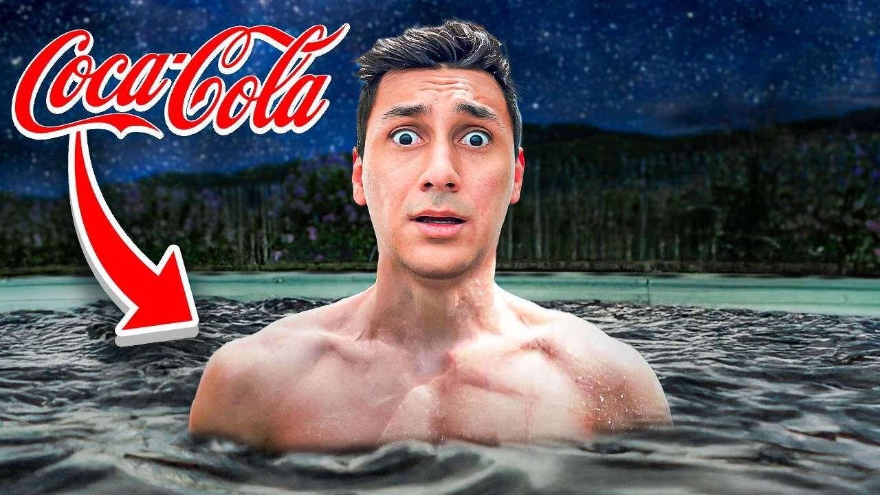 LLENAMOS UNA ALBERCA con 500 LITROS de COCA COLA y DORMIMOS AHI...
