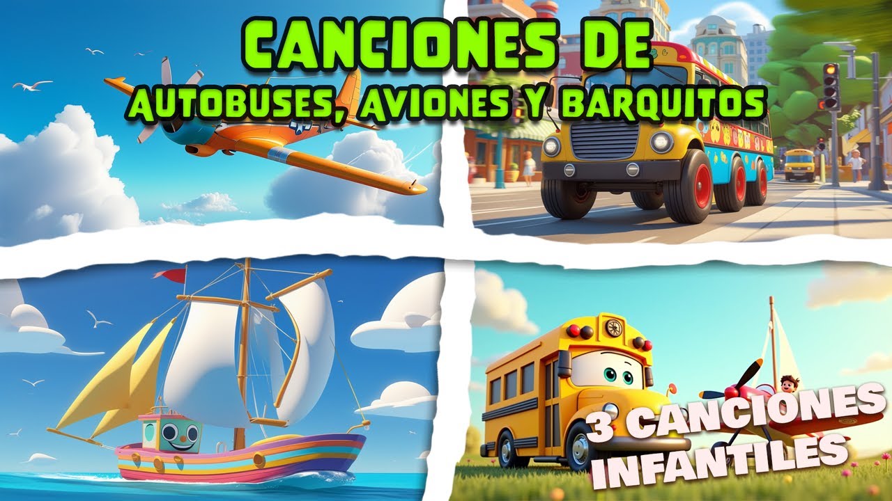 Ritmos sobre Ruedas, Nubes y Olas 🛞☁️🌊 | Tres Canciones para Peques