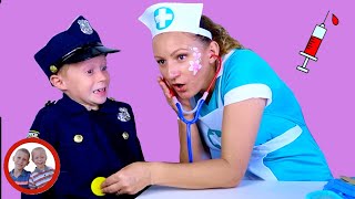 Nurse Mommy! | Doctor Set Toys | Mike and Jake Pretend Play | Doctor Kit  डॉक्टर सेट   العاب دكتور