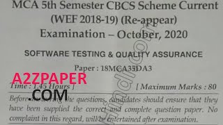 Mdu MCA 5th Sem Software Testing Question  Paper