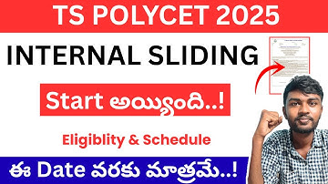 Ts polycet 2025 Internal Sliding Notification Released Complete Details ✅| Ts Polycet 2025 Imp Dates