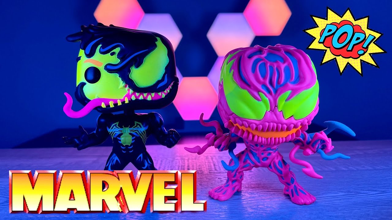 BLACKLIGHT VENOM AND CARNAGE FUNKO POPS