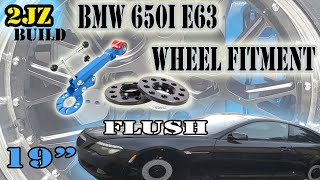 BMW e63 wheel and tire flush fitment.