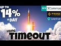 3 DCA bots making from 1 to 14% /day using TIMEOUT parameter