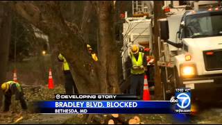 Bethesda crash creates traffic headaches with downed power lines