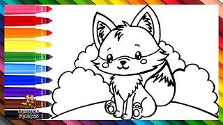 Dibuja y Colorea Un Lindo Zorro 🦊🌈 Dibujos Para Niños