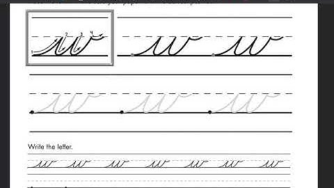 Lowercase cursive w - Beginning Cursive Video 5