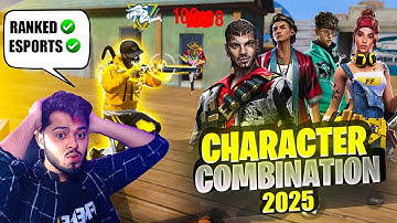 World Best Players using " BEST CHARACTER COMBINATION 2025 " IN FREE FIRE 🔥 New FF Character Combo 💪
