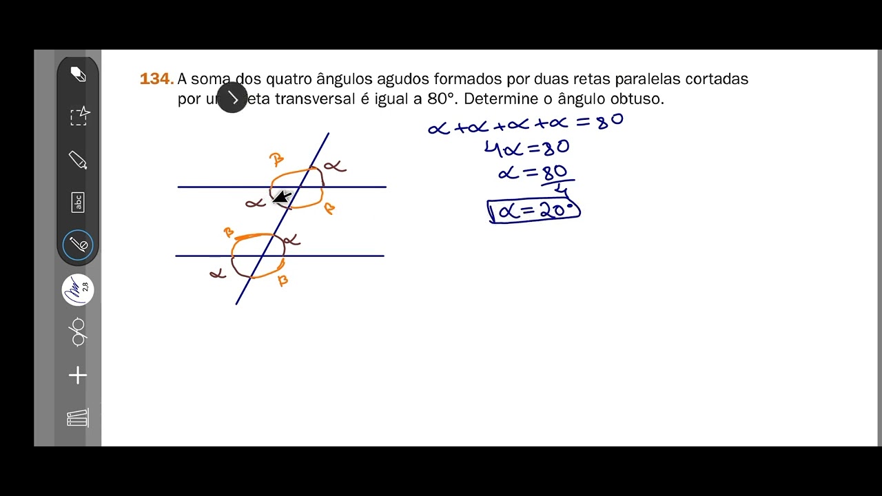 Ângulos formado por uma transversal