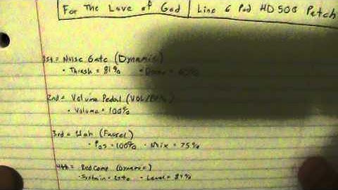 Line 6 Pod HD500 - Steve Vai Patch Settings