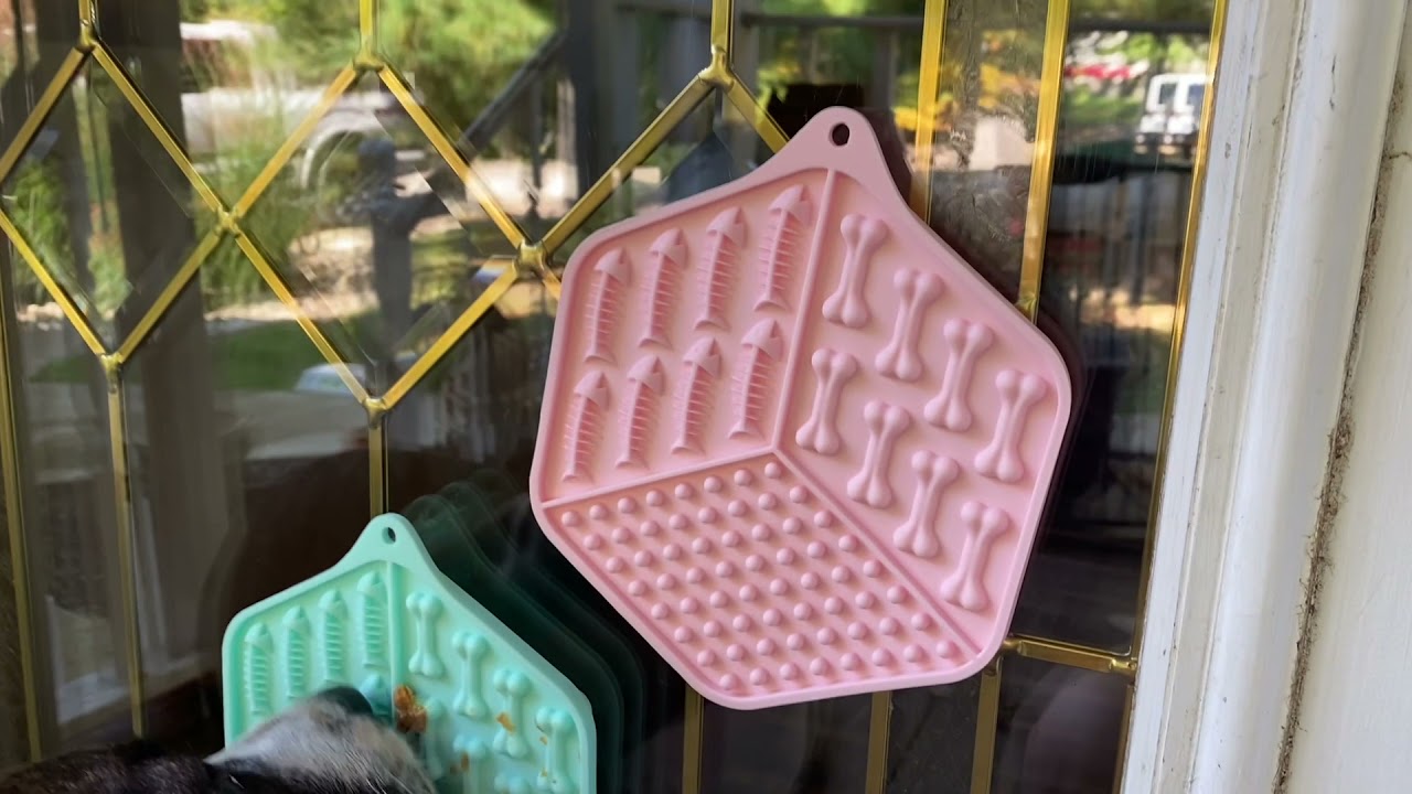 Review of Lick Mat for Dogs (2 Pack) Dog Lick pad Silicone Pet Slow