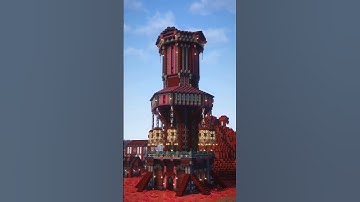 🔥 Crimson Nether Tower Build 🔥 #minecraft