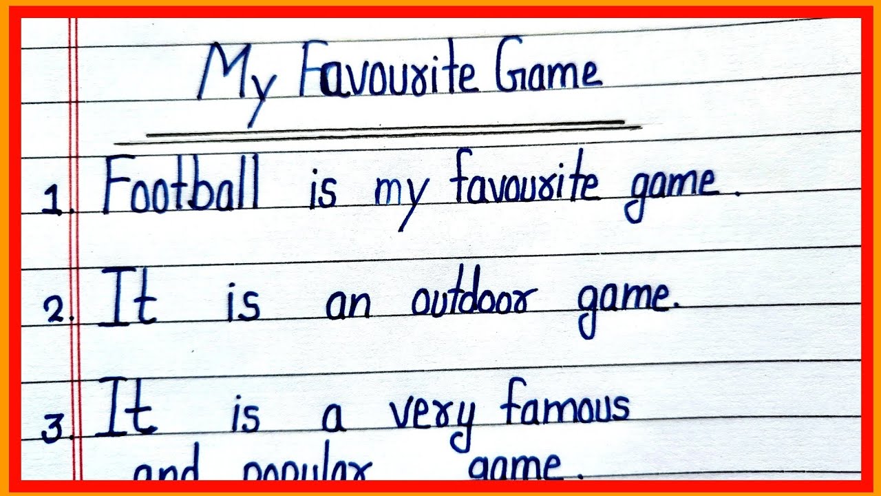 essay on my favourite game/5 lines on my favourite game football in ...