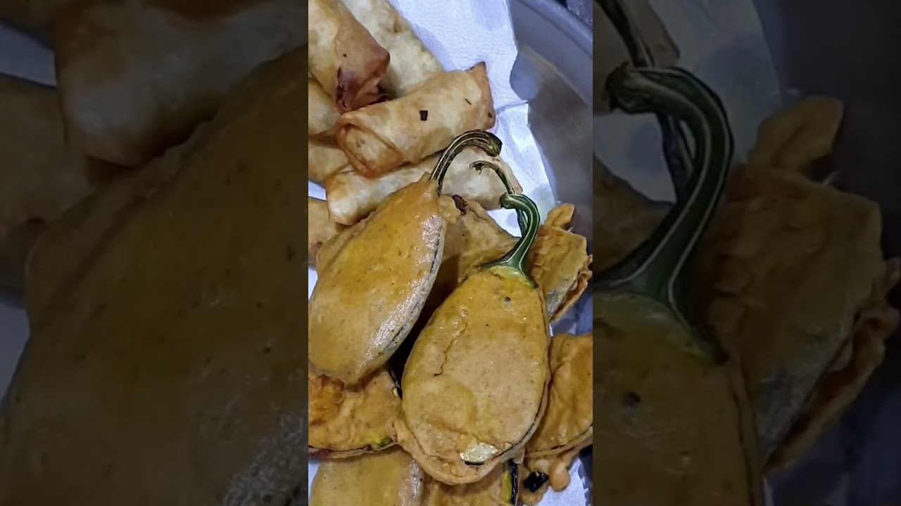 Fried Aubergine 🍆  And Chicken vegetable Rolls Homemade 