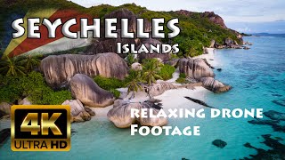 【4K】Seychelles Islands | Drone Relaxation Video with Calming Music