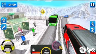 Snow Bus Driving Simulator - Offroad Passenger Bus Driver - Android GamePlay screenshot 5