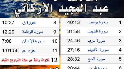 أطول فيديو تلاوة للشيخ عبد المجيد الأركاني أكثر من  8 ساعات | أجمل وأروع التلاوات