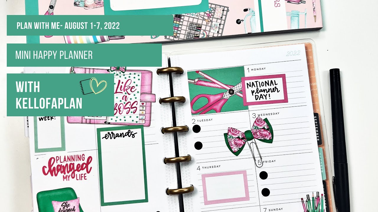 Plan with Me Mini Happy Planner August 17, 2022 YouTube
