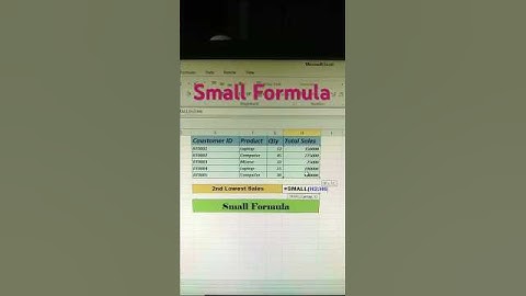 Small Formula in Excel || Find out 2nd Lowest value || #excel #viralshorts #foryou
